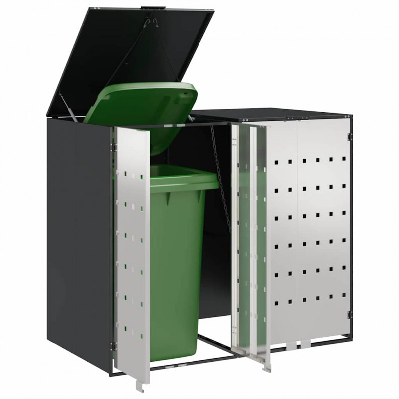 Przechowalnia na 3 kosze na odpady 340 x 77.5 x 115.5 cm Stal