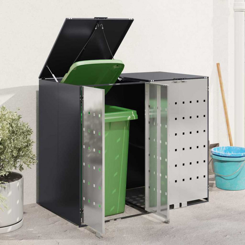 Przechowalnia na 3 kosze na odpady 340 x 77.5 x 115.5 cm Stal