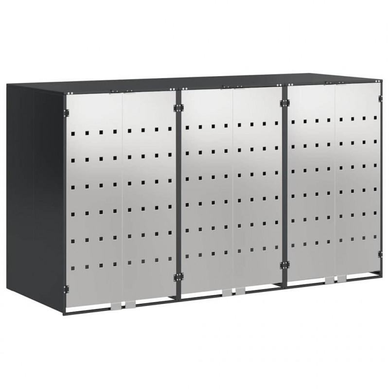 Przechowalnia na 3 kosze na odpady 340 x 77.5 x 115.5 cm Stal