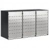 Przechowalnia na 3 kosze na odpady 340 x 77.5 x 115.5 cm Stal