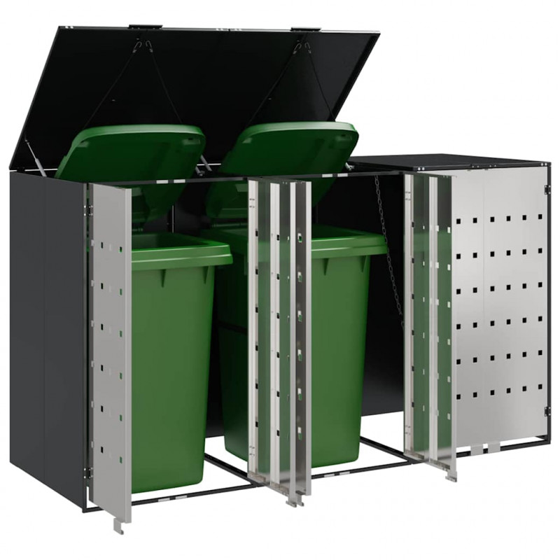 Przechowalnia na 3 kosze na odpady 340 x 77.5 x 115.5 cm Stal