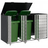 Przechowalnia na 3 kosze na odpady 340 x 77.5 x 115.5 cm Stal