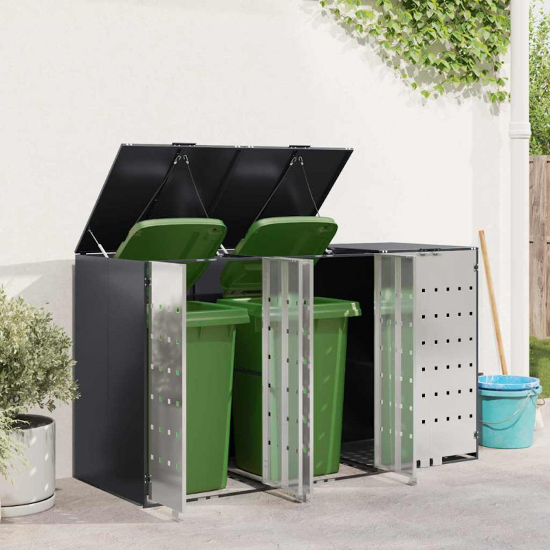 Przechowalnia na 3 kosze na odpady 340 x 77.5 x 115.5 cm Stal