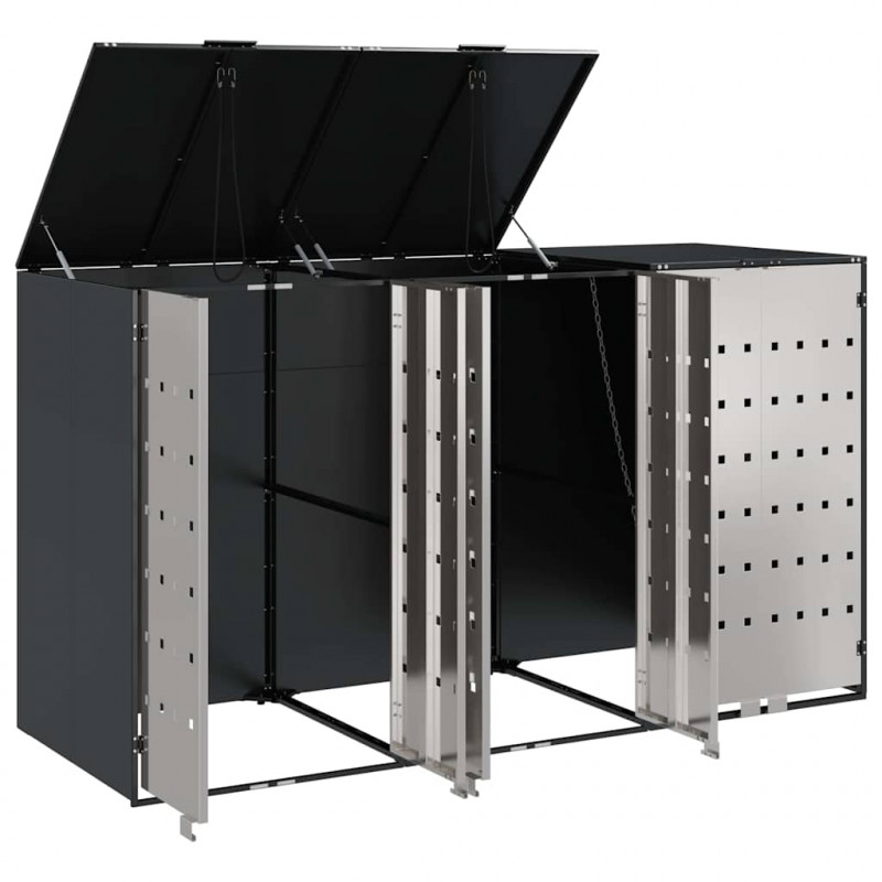 Przechowalnia na 3 kosze na odpady 340 x 77.5 x 115.5 cm Stal