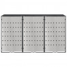 Przechowalnia na 3 kosze na odpady 340 x 77.5 x 115.5 cm Stal