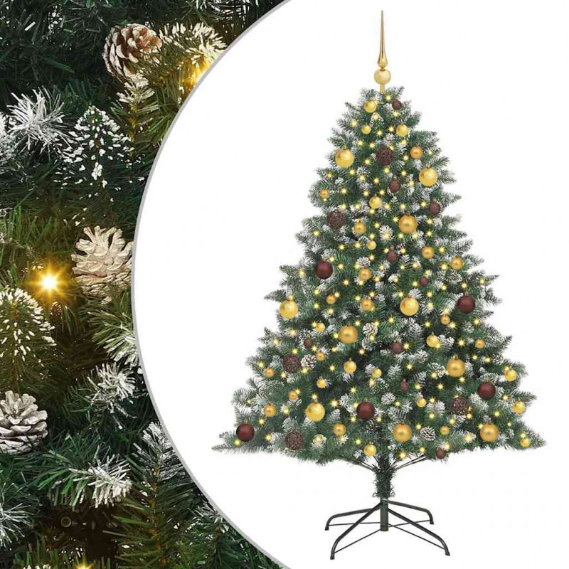 Sztuczna choinka z podstawą Zielony 180 cm PVC, plastik i stal