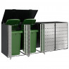 Przechowalnia na 3 kosze na odpady 340 x 77.5 x 115.5 cm Stal