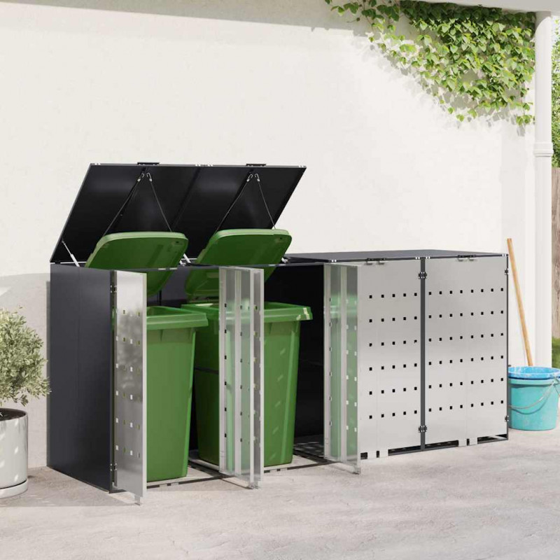Przechowalnia na 3 kosze na odpady 340 x 77.5 x 115.5 cm Stal