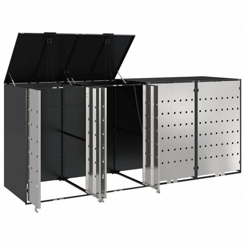 Przechowalnia na 3 kosze na odpady 340 x 77.5 x 115.5 cm Stal