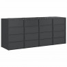 Przechowalnia na 3 kosze na odpady 340 x 77.5 x 115.5 cm Stal
