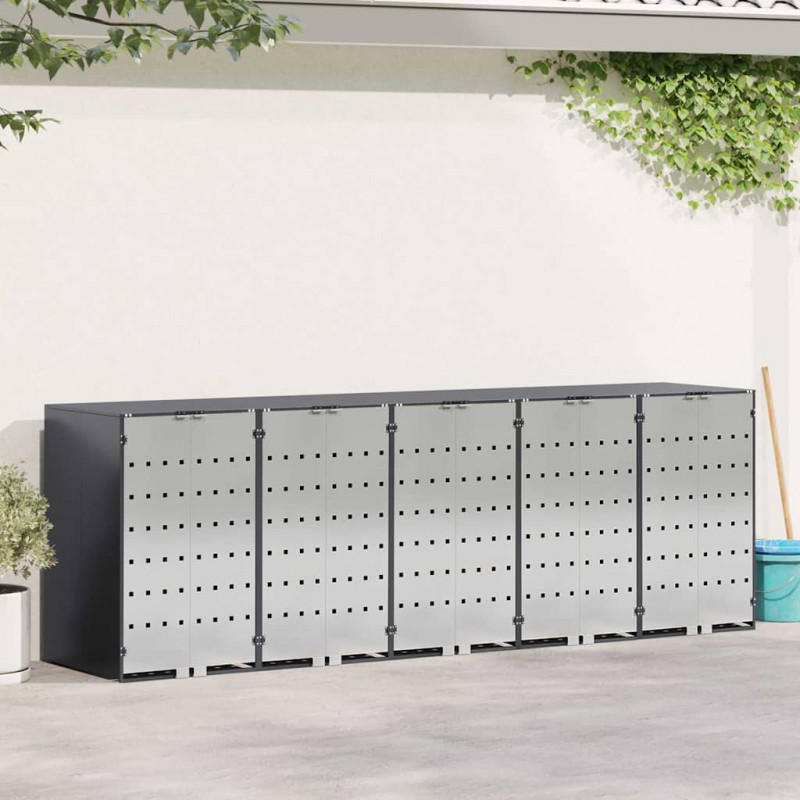 Przechowalnia na 3 kosze na odpady 340 x 77.5 x 115.5 cm Stal