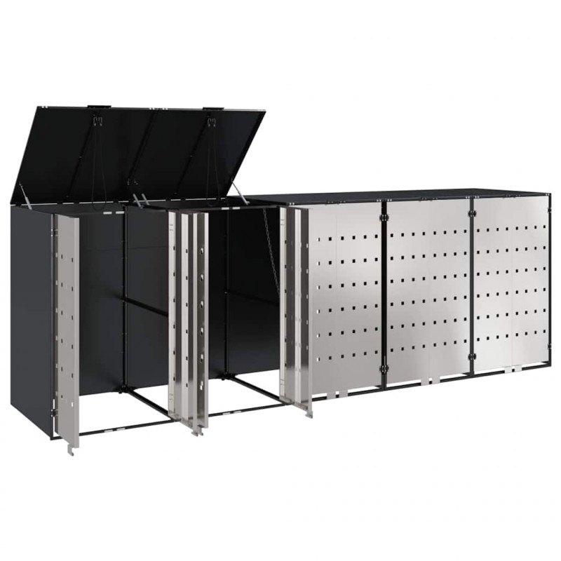 Przechowalnia na 3 kosze na odpady 340 x 77.5 x 115.5 cm Stal