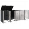 Przechowalnia na 3 kosze na odpady 340 x 77.5 x 115.5 cm Stal