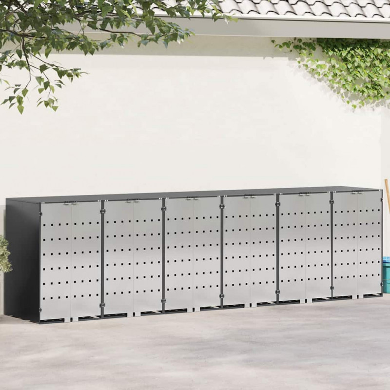 Przechowalnia na 3 kosze na odpady 340 x 77.5 x 115.5 cm Stal