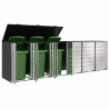 Przechowalnia na 3 kosze na odpady 340 x 77.5 x 115.5 cm Stal