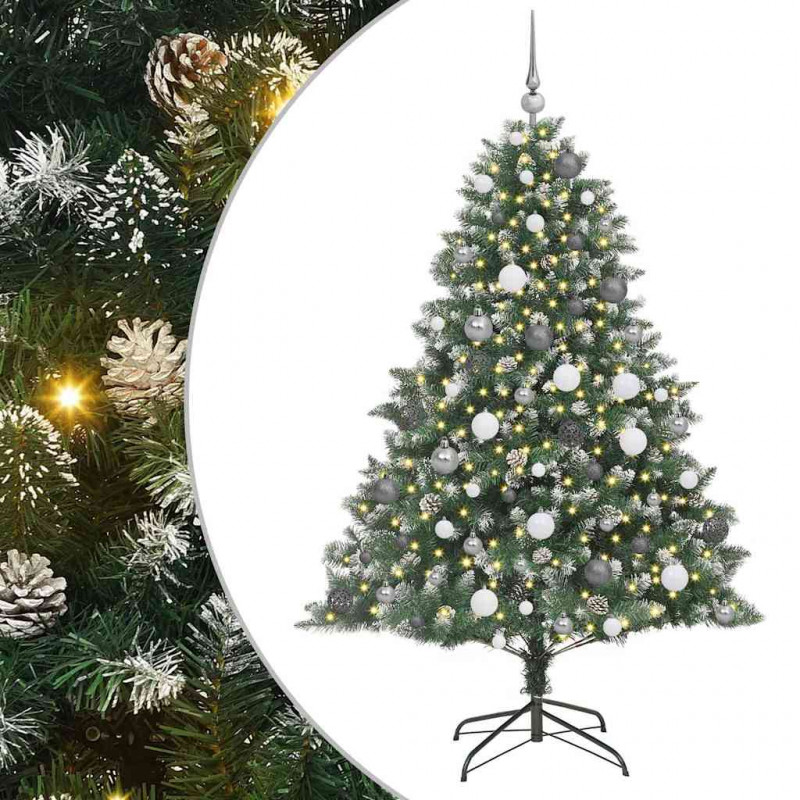 Sztuczna choinka z podstawą Zielony 180 cm PVC, plastik i stal