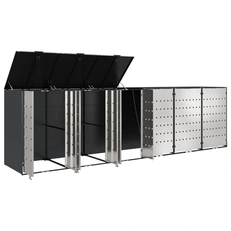 Przechowalnia na 3 kosze na odpady 340 x 77.5 x 115.5 cm Stal
