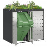 Przechowalnia na 3 kosze na odpady 340 x 77.5 x 115.5 cm Stal