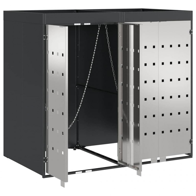 Przechowalnia na 3 kosze na odpady 340 x 77.5 x 115.5 cm Stal