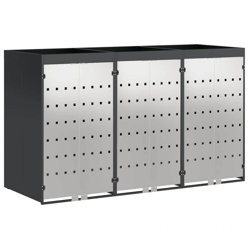 Przechowalnia na 3 kosze na odpady 340 x 77.5 x 115.5 cm Stal