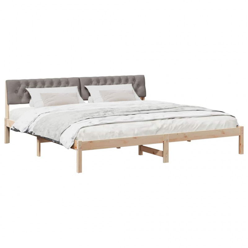 Rama łóżka Brązowy i taupe 200 x 200 cm Lite drewno sosnowe