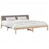Rama łóżka Brązowy i taupe 200 x 200 cm Lite drewno sosnowe