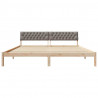 Rama łóżka Brązowy i taupe 200 x 200 cm Lite drewno sosnowe