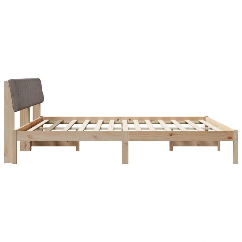 Rama łóżka Brązowy i taupe 200 x 200 cm Lite drewno sosnowe