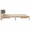 Rama łóżka Brązowy i taupe 200 x 200 cm Lite drewno sosnowe