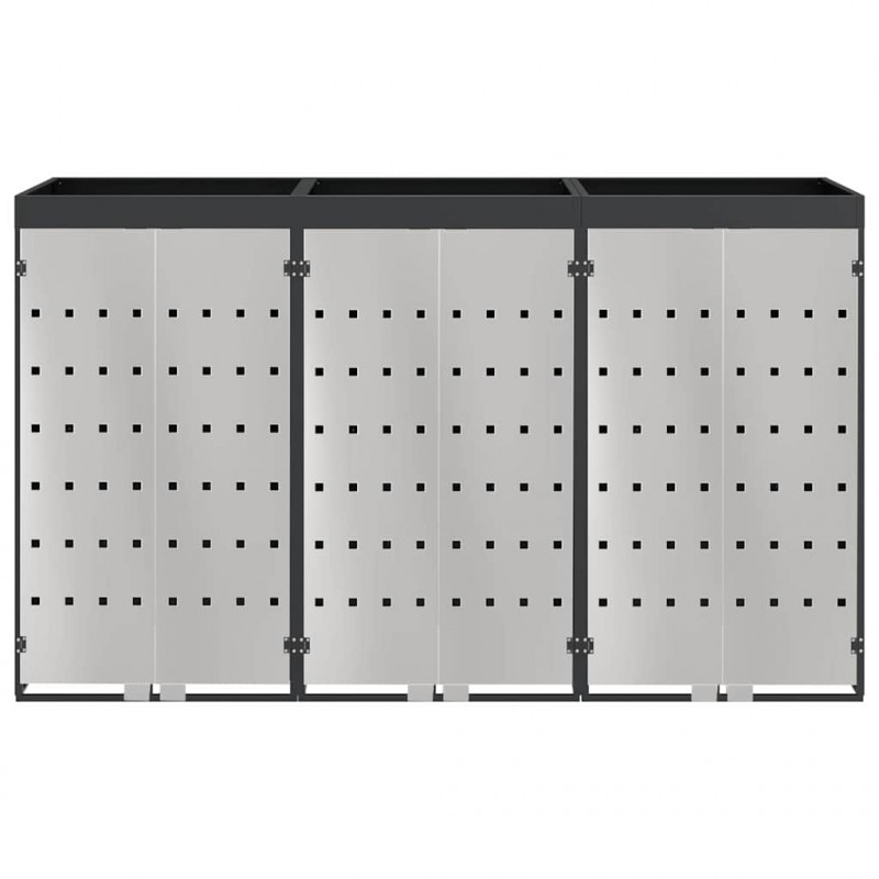 Przechowalnia na 3 kosze na odpady 340 x 77.5 x 115.5 cm Stal
