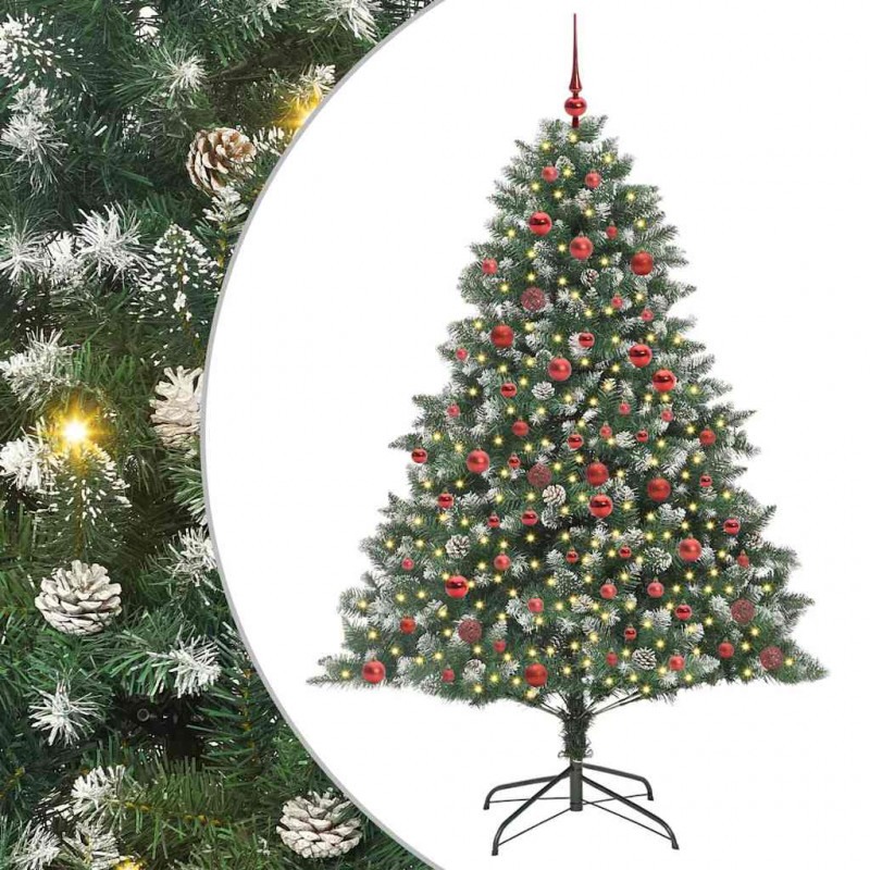 Sztuczna choinka z podstawą Zielony 180 cm PVC, plastik i stal