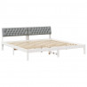 Rama łóżka Biały i jasnoszary 200 x 200 cm Lite drewno sosnowe
