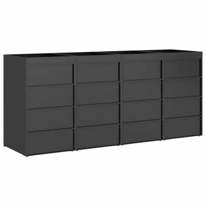 Przechowalnia na 3 kosze na odpady 340 x 77.5 x 115.5 cm Stal