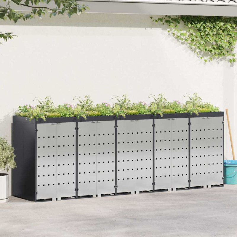 Przechowalnia na 3 kosze na odpady 340 x 77.5 x 115.5 cm Stal