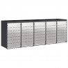 Przechowalnia na 3 kosze na odpady 340 x 77.5 x 115.5 cm Stal