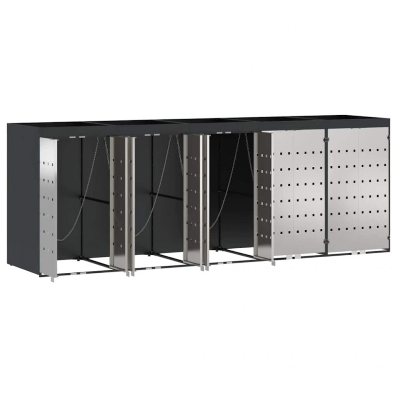 Przechowalnia na 3 kosze na odpady 340 x 77.5 x 115.5 cm Stal