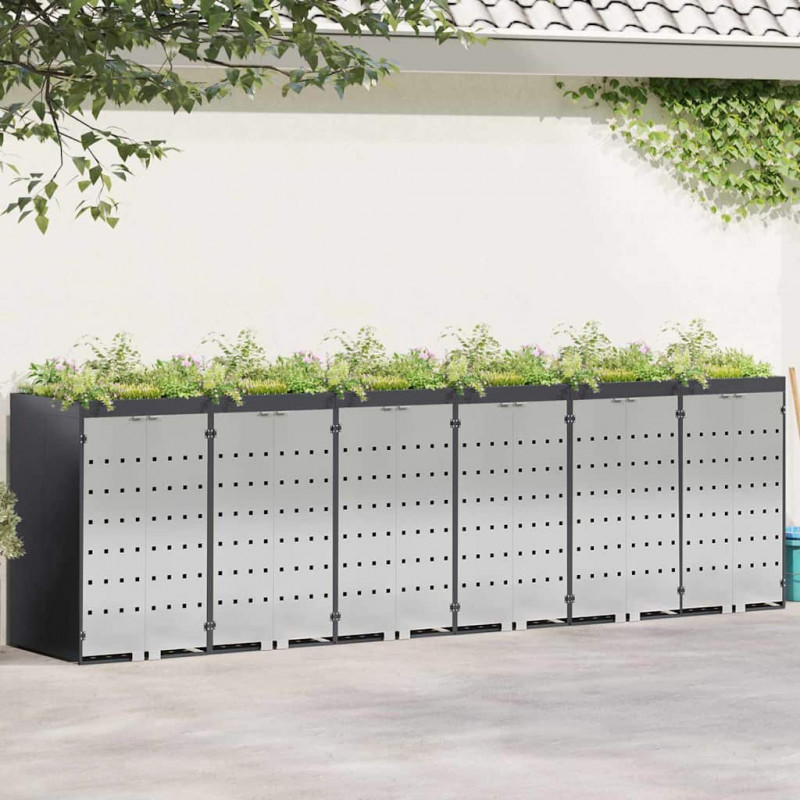 Przechowalnia na 3 kosze na odpady 340 x 77.5 x 115.5 cm Stal