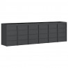 Przechowalnia na 3 kosze na odpady 340 x 77.5 x 115.5 cm Stal