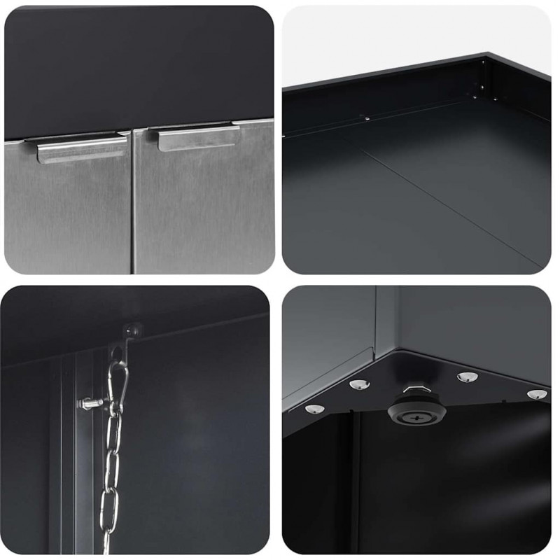 Przechowalnia na 3 kosze na odpady 340 x 77.5 x 115.5 cm Stal