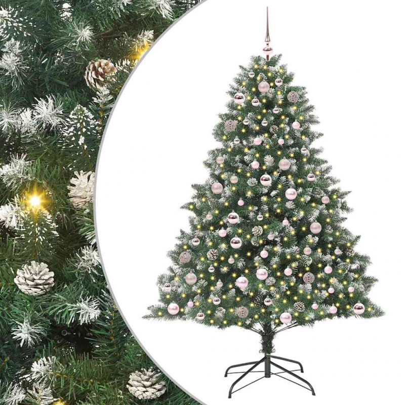 Sztuczna choinka z podstawą Zielony 180 cm PVC, plastik i stal