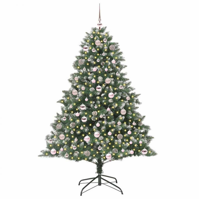 Sztuczna choinka z podstawą Zielony 180 cm PVC, plastik i stal