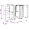 Przechowalnia na 3 kosze na odpady 340 x 77.5 x 115.5 cm