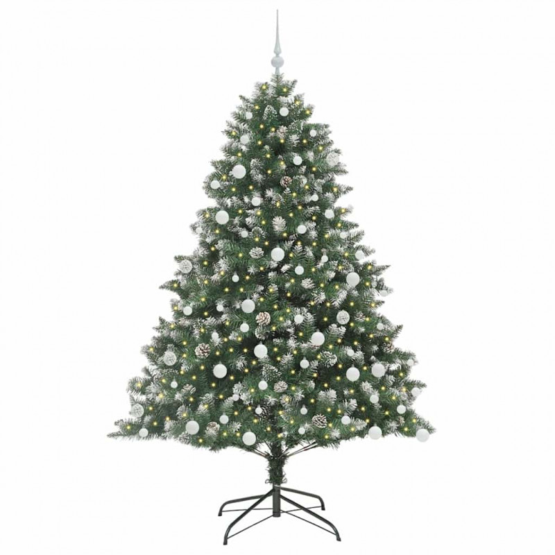 Sztuczna choinka z podstawą Zielony 180 cm PVC, plastik i stal