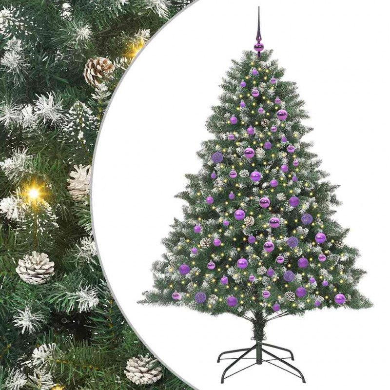 Sztuczna choinka z podstawą Zielony 180 cm PVC, plastik i stal