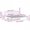 Rama łóżka Z zagłówkiem brązowy i ciemnoszary 200 x 200 cm