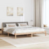 Rama łóżka Brązowy i taupe 200 x 200 cm Lite drewno sosnowe