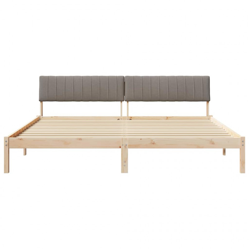 Rama łóżka Brązowy i taupe 200 x 200 cm Lite drewno sosnowe