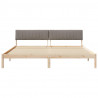 Rama łóżka Brązowy i taupe 200 x 200 cm Lite drewno sosnowe