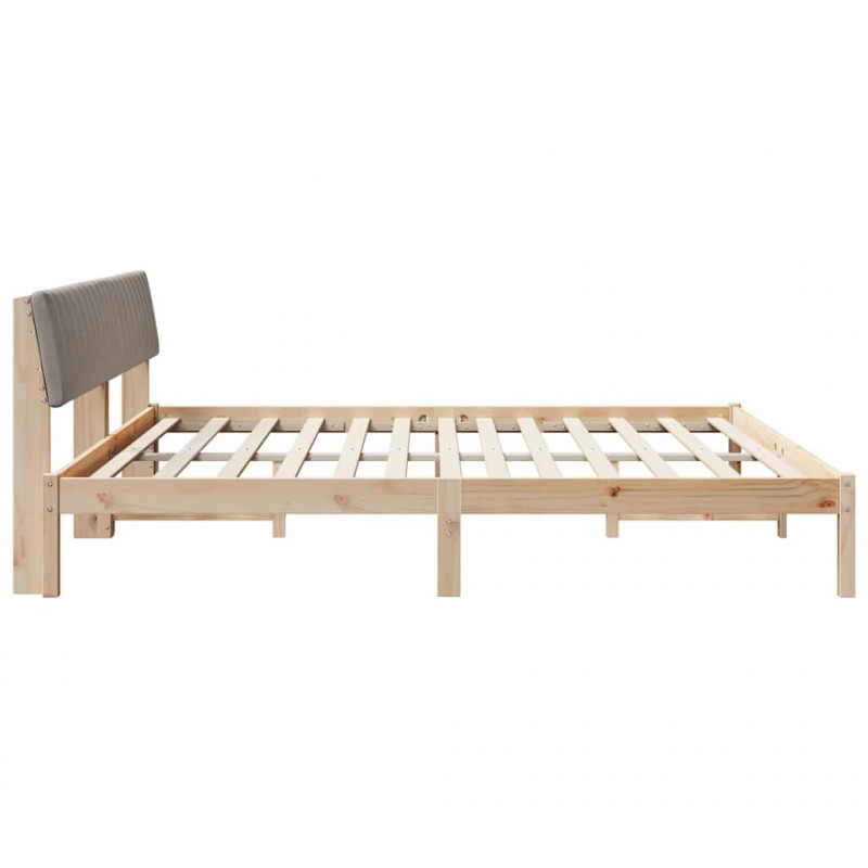 Rama łóżka Brązowy i taupe 200 x 200 cm Lite drewno sosnowe