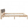 Rama łóżka Brązowy i taupe 200 x 200 cm Lite drewno sosnowe